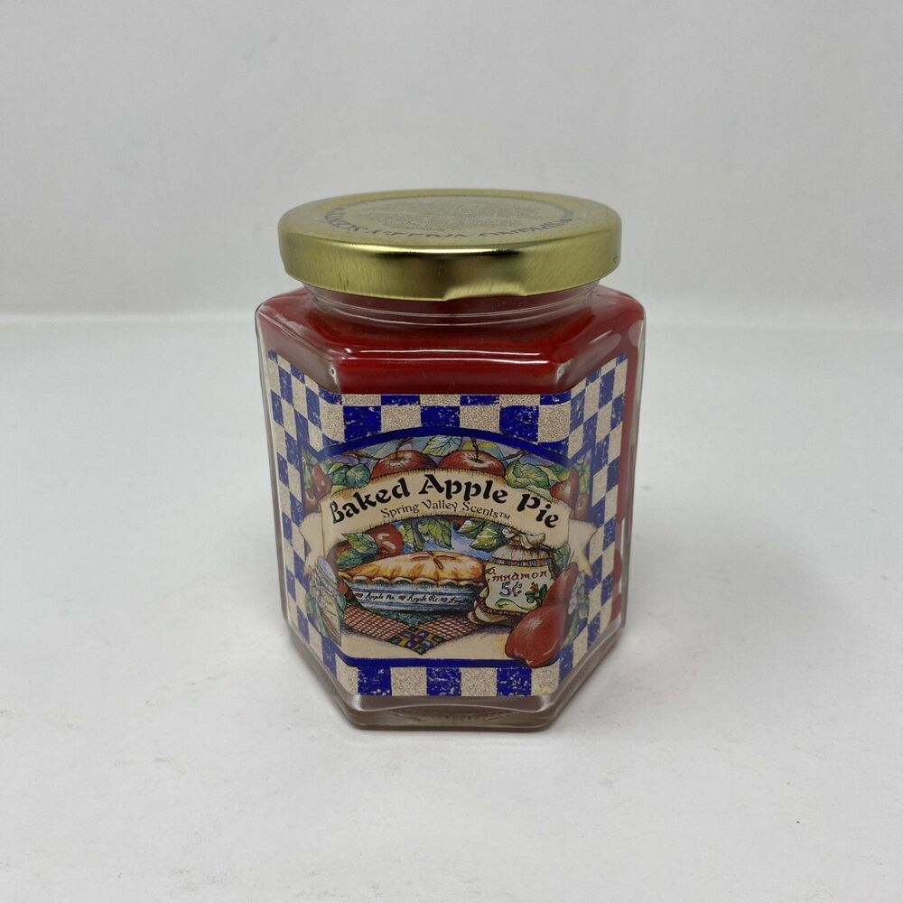 Vintage Home Interiors Spring Valley Scents Baked Apple Pie 10 Oz Candle New
